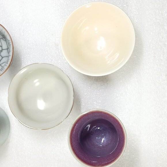 Five Famous Kilns Porcelain Tea Cup Set Chinese Decorative 5pc Gift Box NOB - Picture 8 of 13